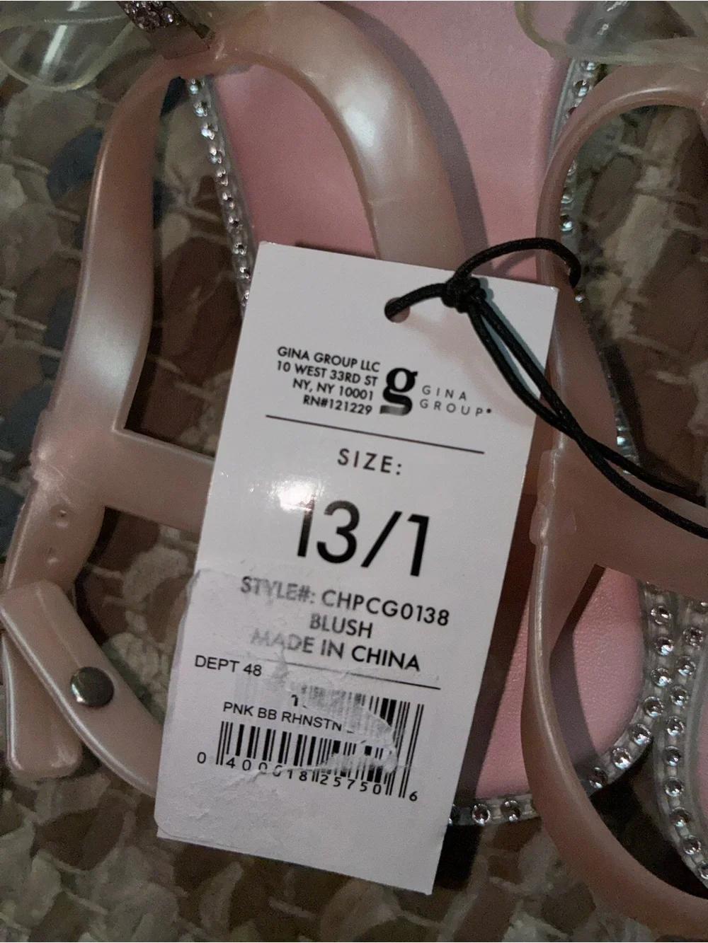 chatties Pink Bow Jelly Sandals with Rhinestone Trim